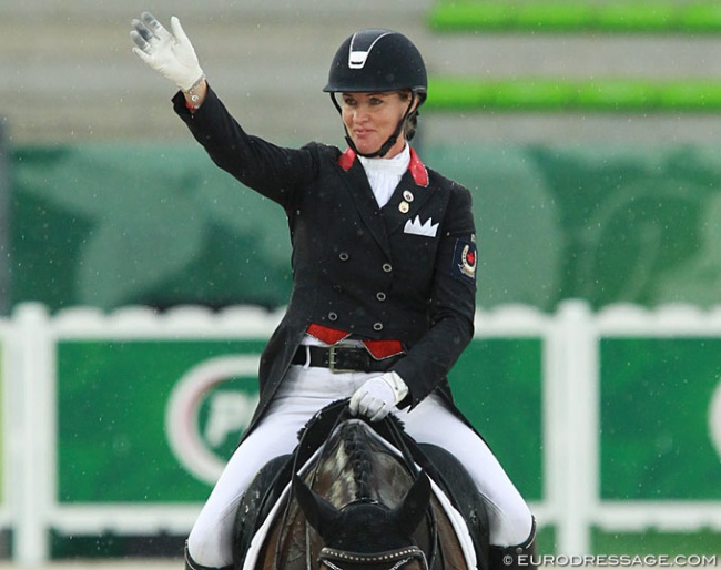Canadian team rider Karen Pavicic at the 2014 World Equestrian Games :: Photo © Astrid Appels