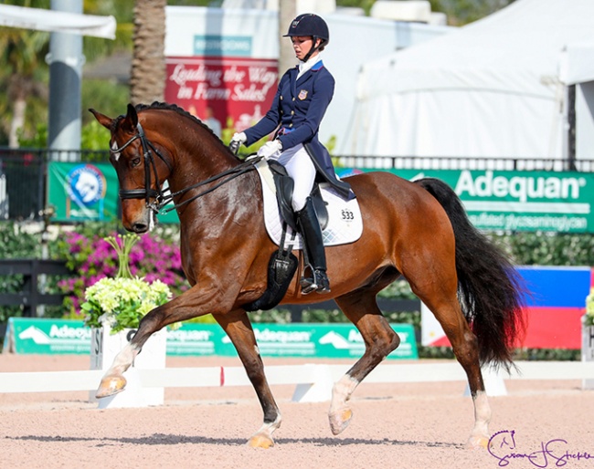 Laura Graves and Verdades at the 2018 Palm Beach Derby CDI-W :: Photo © Sue Stickle