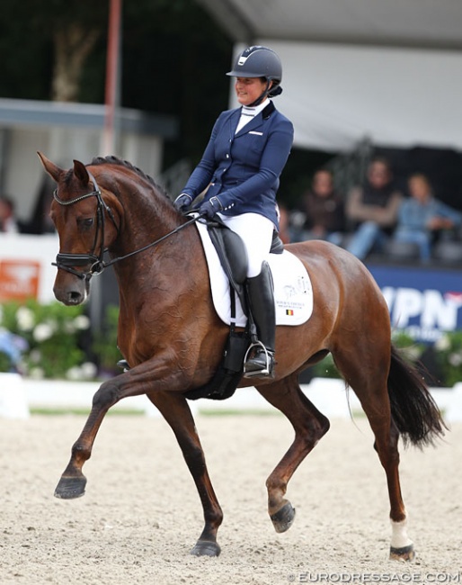 Julie Dossin and First Lady at the 2016 World Young Horse Championships in Ermelo :: Photo © Astrid Appels