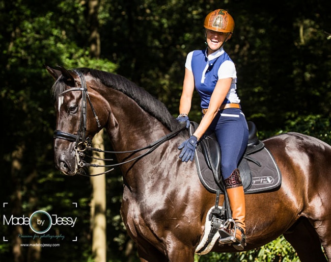 Silvia Rizzo with her new horse power: the 12-year old Hanoverian gelding Ducati (by Don Crusador x Rotspon) :: Photo © Jessica Pijlman
