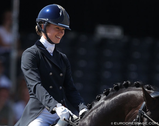 Charlotte Fry at the 2018 World Young Horse Championships :: Photo © Astrid Appels