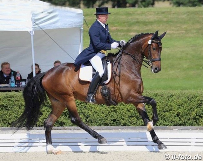 Jochen Vetters and Sir Schenkenberg competing at the 2014 CDN Werder. The horse sold to Glock for Edward Gal a year later:: Photo © LL-foto