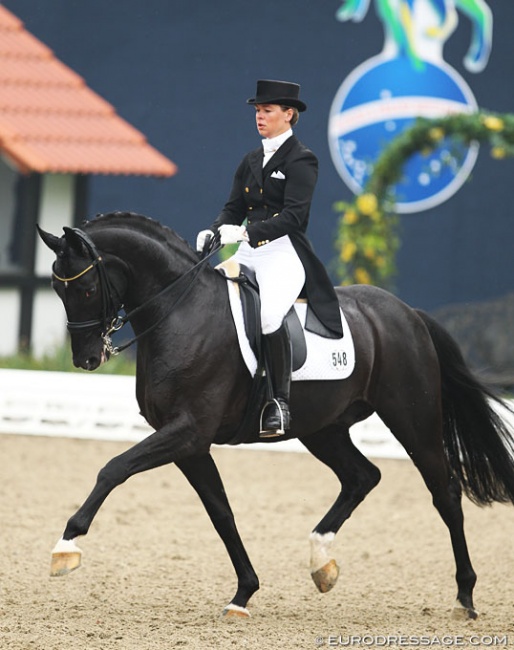 Kira Wulferding and Silver Black OLD at the 2014 Nurnberger Burgpokal qualifier in Hagen :: Photo © Astrid Appels