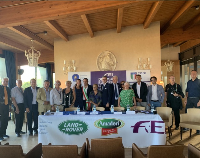 The press conference on the opening day of the 2019 European Youth Riders Championships