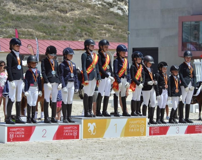 The podium with all medalists across the levels at the 2019 Spanish Pony Championships