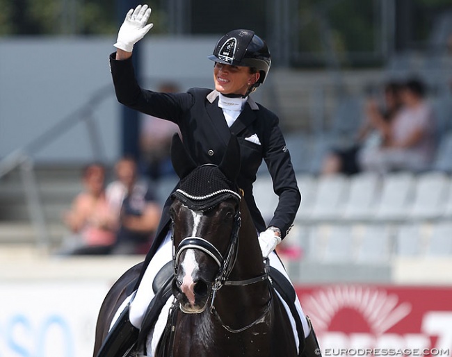 Marlies van Baalen with small tour horse Go Legend at the 2019 CDIO Aachen :: Photo © Astrid Appels