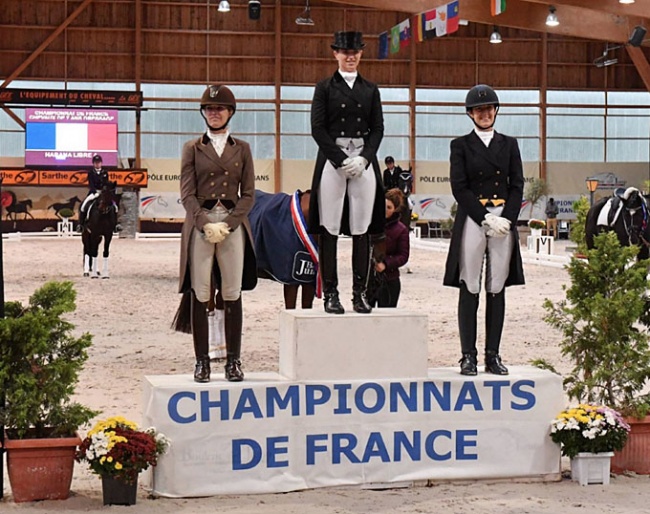 The podium with Pauluis, Barbançon and Collomb at the 2019 French Championships for 7-year olds in Le Mans :: Photo © Les Garennes