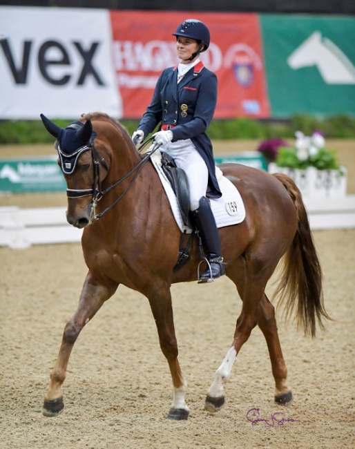It was a special victory for Angela Jackson in the hard-fought Intermediate I Open Championship at the 2019 US Dressage Finals  :: Photo © Sue Stickle.