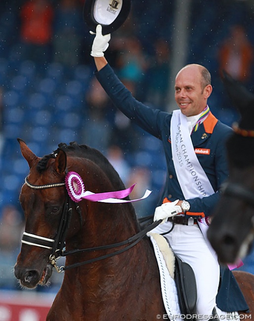 Hans Peter Minderhoud and Johnson at their career high: Kur bronze medal winners at the 2015 European Dressage Championships :: Photo © Astrid Appels