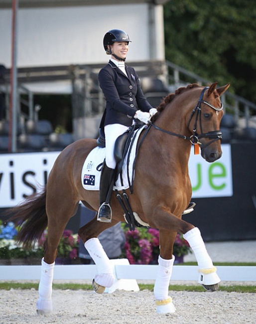 Briana Burgess and Gerion at the 2017 World Championships for Young Dressage Horses