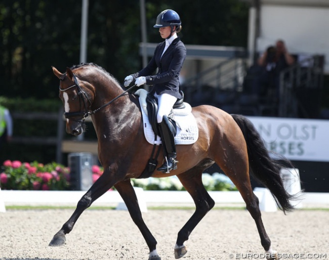 Charlotte Fry and Iondale at the 2018 World Young Horse Championships :: Photo © Astrid Appels
