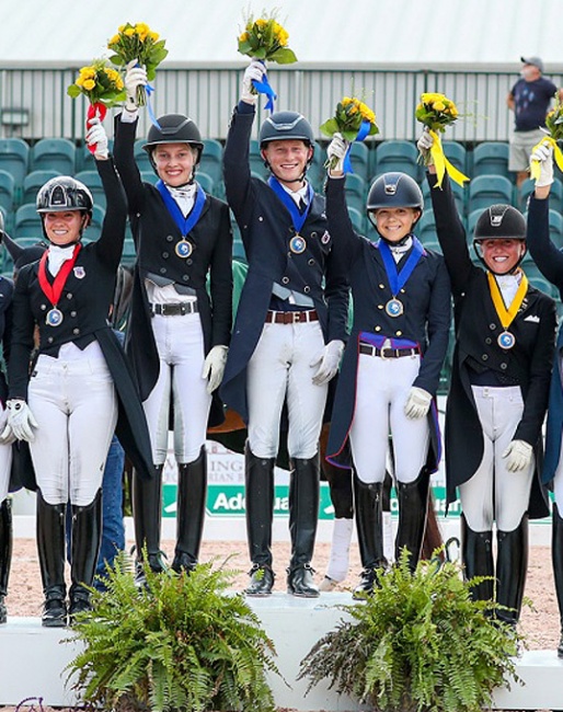 The winning CDIO under-25 team, Team USA “Stars and Stripes”: Emma Asher, Benjamin Ebeling and Rosemary Julian-Simoes :: Photo ©️ Susan Stickle.