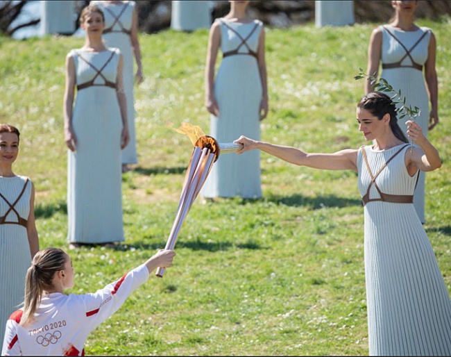 The lighting of the flame ceremony held in Ancient Olympia, Greece, for the summer Olympic Games Tokyo 2020 :: Photo © Greg Martin