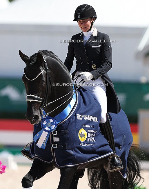 Susan Pape (née Draper) and Harmony Sport Horses' V-Plus at the 2024 CDIO Wellington :: Photo © Astrid Appels