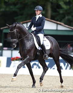 Gerdine Maree and Dream Boy at the 2014 World Young Horse Championships :: Photo © Astrid Appels