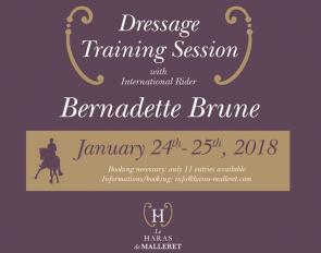 Bernadette Brune Training Seminar at Le Haras de Malleret on 24 - 25 January 2018