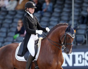 Silje Bakken and Bogegardens Santiago at the 2017 World Young Horse Championships :: Photo © Astrid Appels