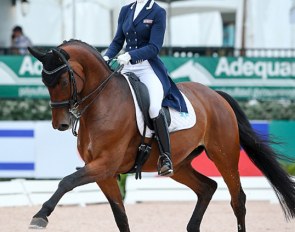 She’s turning out to be absolutely spectacular’ — Yvonne Losos De Muñiz (DOM) has high hopes for her plus-71% grand prix winner Aquamarijn. The pair travels to Europe next week.