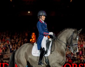 Double Olympic Champion Charlotte Dujardin in a Flying Changes bespoke jacket