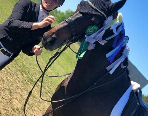 Lisa Marie Koch and Deichprinz were second at the 2018 CDN Furstenwald
