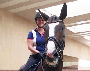 Anna Kasprzak on Patrik at her home yard in Denmark