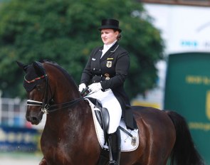 Juliette Piotrowski and Sir Diamond at the inaugural European Under 25 Championships in Hagen in 2016 :: Photo © Astrid Appels