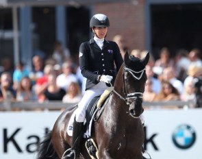 Simone Pearce and Feodoro at the 2017 World Young Horse Championships :: Photo © Astrid Appels