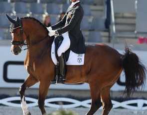 Team newcomer Juan Matute Guimon with Yeguada de Ymas' Quantico at the 2018 CDIO Aachen :: Photo © Astrid Appels