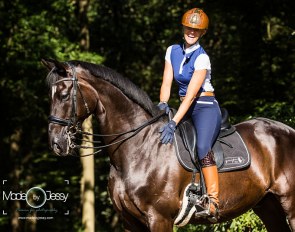 Silvia Rizzo with her new horse power: the 12-year old Hanoverian gelding Ducati (by Don Crusador x Rotspon) :: Photo © Jessica Pijlman