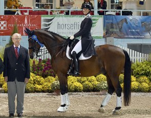 Jessica Jo Tate and Faberge win the Grand Prix for Kur at the 2018 CDI-W Devon :: Photo © Hoof Print Images