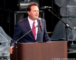 Mark Bellissimo speaking at the opening ceremony of the 2018 World Equestrian Games :: Photo © Dirk Caremans