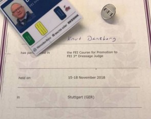 Knut Danzberg passed the exam and was promoted to FEI 3* level at the Stuttgart exam