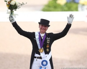 Isabell Werth wins the gold at the 2018 World Equestrian Games :: Photo © Astrid Appels