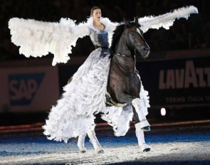 Alizee Froment and Mistral du Coussoul in a show at the CHIO Aachen