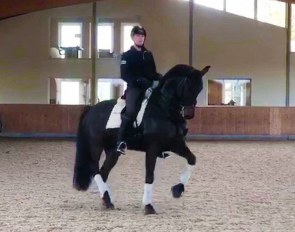 Ruoste on one of his new future Grand Prix stars, the 8-year old BWP gelding Kontestro