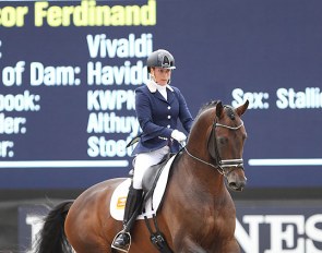 Mirelle van Kemenade and Ferdinand at the 2016 World Young Horse Championships :: Photo © Astrid Appels