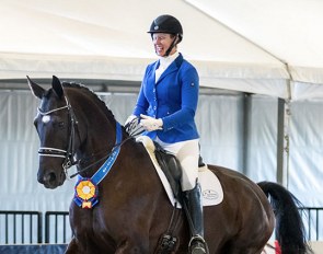 Lehua Custer and Ramzes topped the open third level championship at the 2017 USDF Region 7 Championships :: Photo © Terri Miller