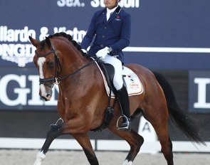 Spanish Jose Antonio Garcia Mena on Hip By Johnson at the 2018 World Young Horse Championships :: Photo © Astrid Appels