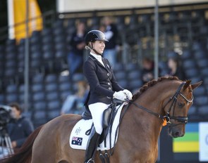 Briana Burgess and Gerion at the 2017 World Championships for Young Dressage Horses :: Photo © Astrid Appels