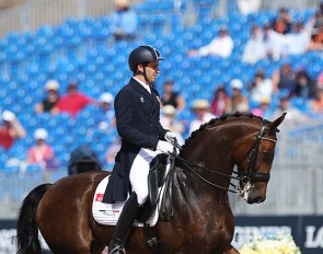 Riccardo Sanavio and the Austrian owned Federleicht competed as individual pair for Italy at the 2018 World Equestrian Games :: Photo © Astrid Appels