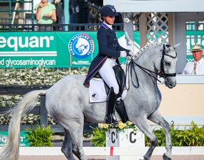 Adrienne Lyle and Harmony's Duval at the 2019 CDI-W Wellington :: Photo © Sue Stickle