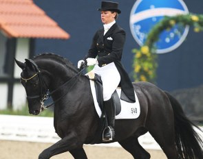 Kira Wulferding and Silver Black OLD at the 2014 Nurnberger Burgpokal qualifier in Hagen :: Photo © Astrid Appels