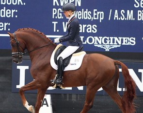 Kirsten Brouwer and Five Star at the 2016 World Young Horse Championships :: Photo © Astrid Appels