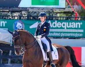 Natalia Bacariza Danguillecourt and Dhannie in charge of the young riders classes at the 2019 Florida International Youth Dressage Championships :: Photo © Sue Stickle