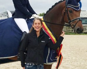 Elisabeth Tepper of EMC2 Horses with her triple Belgian Young Horse Champion Belaggio, ridden by Andrea Müller-Kersten