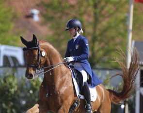 Italian Under 25 rider Francesca Rapazzoli on Rhadamanthus at the 2019 CDI Sint-Truiden :: Photo © Astrid Appels