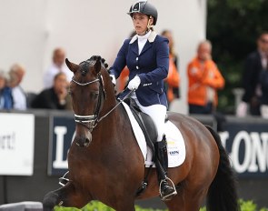 Mirelle van Kemenade and Ferdinand at the 2016 World Young Horse Championships :: Photo © Astrid Appels