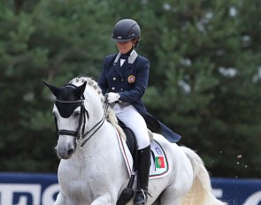 Maria Mafalda Deitado on Bandolim at the 2018 European Junior Riders Championships in Fontainebleau :: Photo © Astrid Appels