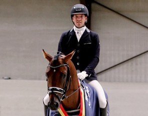 Nils Debo and Jack Daniels N are the 4-year old champions at the 2019 Belgian Young Horse Championships :: Photo © Temps des Poses