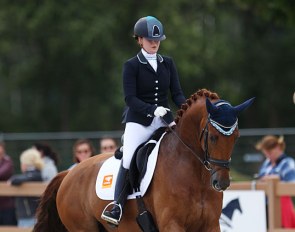 Jeanine Nieuwenhuis and Genua TC at the 2017 World Young Horse Championships in Ermelo :: Photo © Astrid Appels